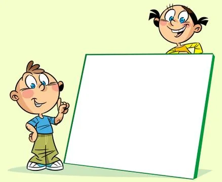Children around the board Stock Illustration