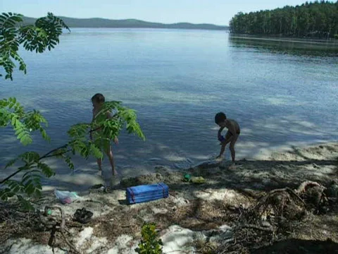 Children ashore Stock Footage 452205