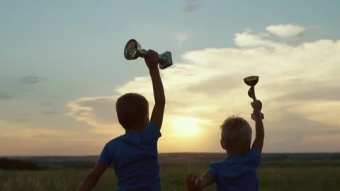 Children and adults try to win Prizes of, Stock Video