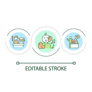 Children attention deficit loop concept icon Illustrazione stock