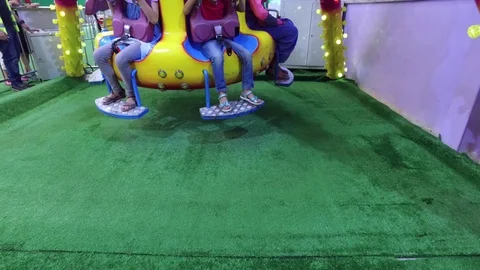 Children at attractions Stock Footage 78212771