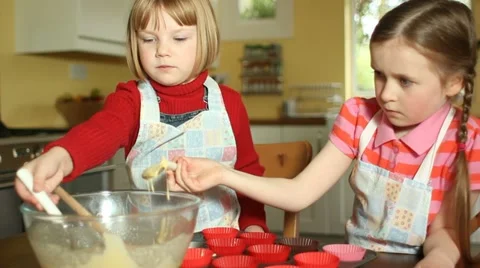 Children baking Stock Footage 22664865