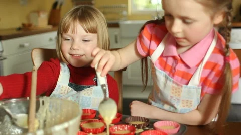 Children baking Stock Footage 22664870