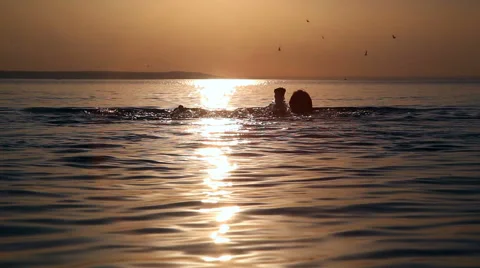 Children bathe in the river Stock Footage 66350422