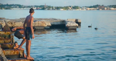 CHILDREN BATHING IN THE SEA (3) Video stock 226846161