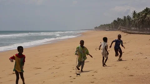 Children on the beach Video stock 122590737