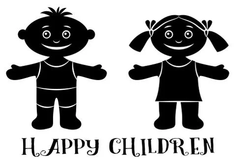 Children on beach Stock Illustration