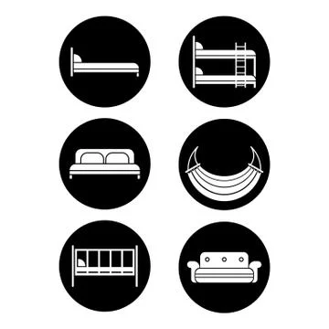 Children bed, soft sofa, double bedstead , two-story doss, summer hammock Illustrazione stock