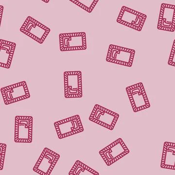 Children bed top view line vector seamless pattern 스톡 일러스트