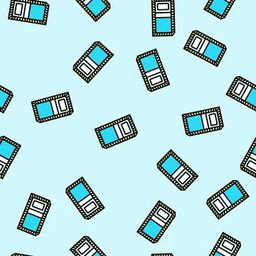 Children bed top view vector seamless pattern Stock Illustration