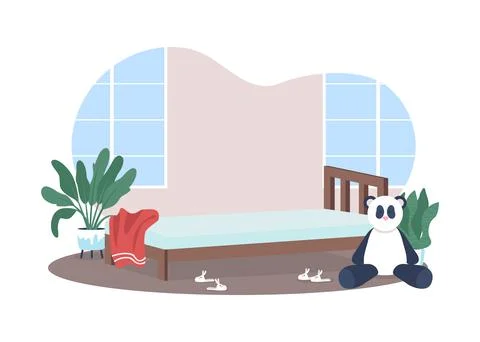 Children bedroom 2D vector web banner, poster Stock-Illustration