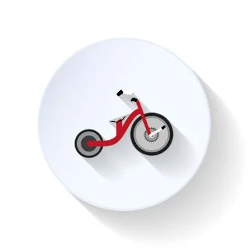 Children bicycle flat icon Stock Illustration