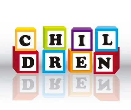 Children blocks with shadow over gray background. vector illustration イラスト素材