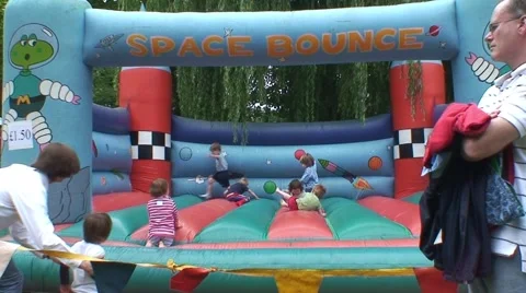 Children on Bouncing Castle 스톡 동영상 995805