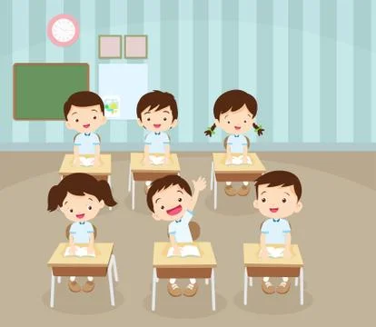 Children boy hand up Stock Illustration