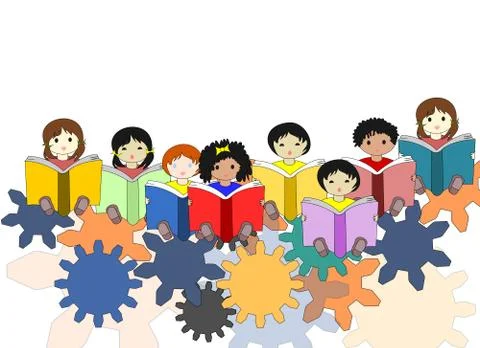 Children -buduschie minds in the world, the concept of children of different Stock Illustration