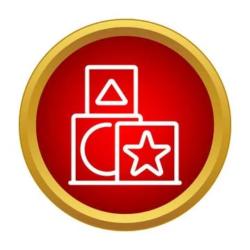 Children building blocks icon with various shapes Illustrazione stock