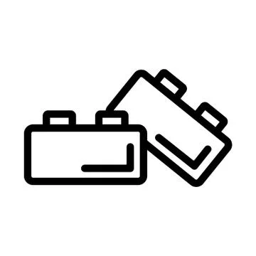 Children building blocks icon vector. Isolated contour symbol illustration Stock Illustration