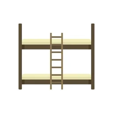 Children bunk bed icon flat isolated 库存插图