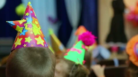 Children in the caps Stock Footage 40662073