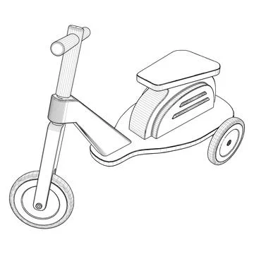Children Car Bicycle Vector Stock Illustration