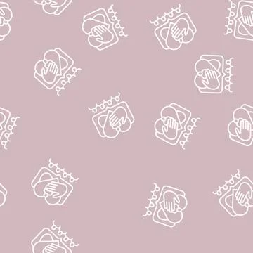 Children care line seamless pattern 스톡 일러스트