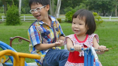 Children on the carousel Video stock 54098329