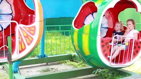 Children on the carousel Stock Footage 135234025