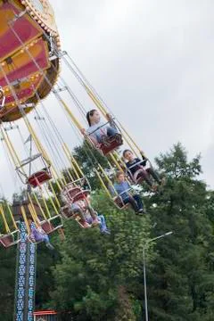 Children on a carousel Stock Photos