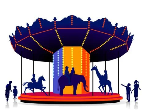 Children carrousel Stock Illustration