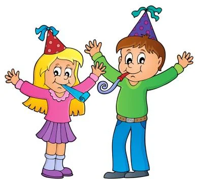Children celebrating theme image Stock Illustration