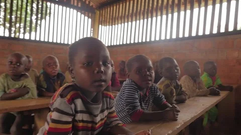 Children in class in the African school Stock Footage 107141311