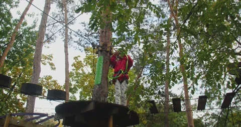 Children climbing in a park Video stock 222915405