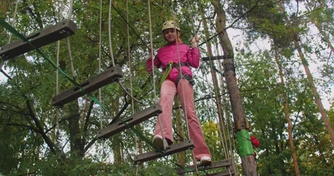 Children climbing in a park Stock-Footage 222915583