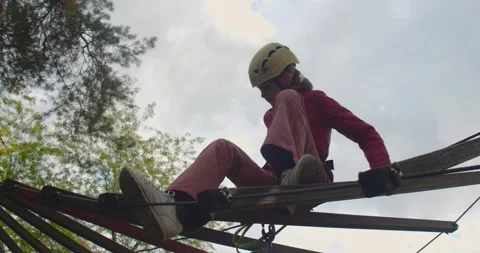Children climbing in a park Video stock 222916439