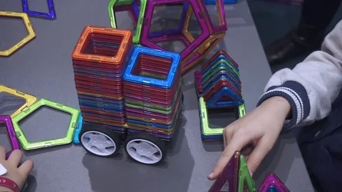 Children collect a constructor Stock Footage 82584508