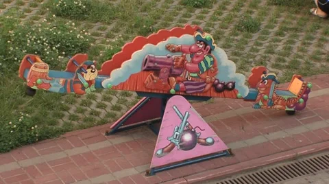 Children colored swing Stock Footage 5084743