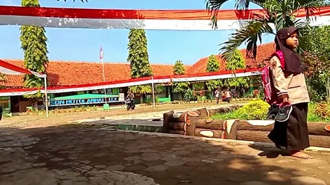 Children come home from elementary school with happy hearts 動画素材 202829244