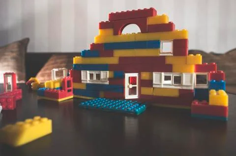 Children constructor on a table Stock Photos