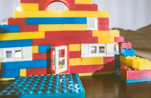 Children constructor on a table Stock Photos