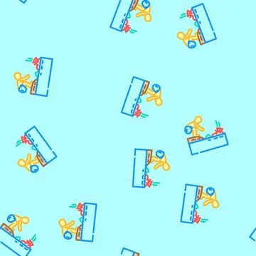 Children contaminated pond vector seamless pattern Stock Illustration