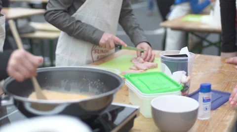 Children Cooking Stock Footage 34316139