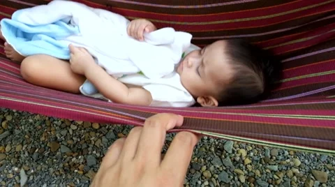 Children in the cradle swinging Stock Footage 52002888