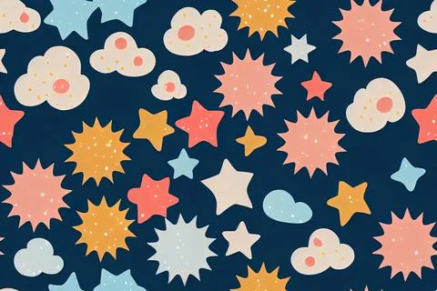 Children cute weather seamless pattern. Beautiful decoration. Weather design  Stock Illustration