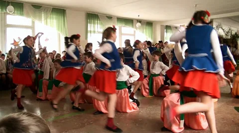 Children dance folk dances Stock Footage 35421755