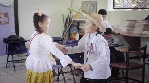 Children dancing in class room Stock Footage 58015546