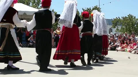 Children Dancing at Valley Greek Festival Stock Footage