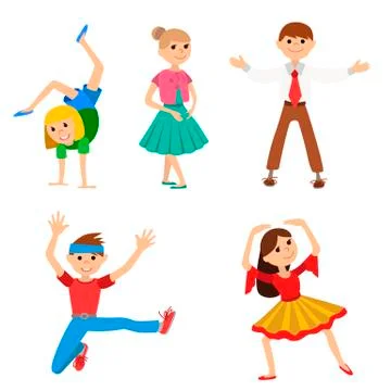Children dancing, vector illustration Stock Illustration