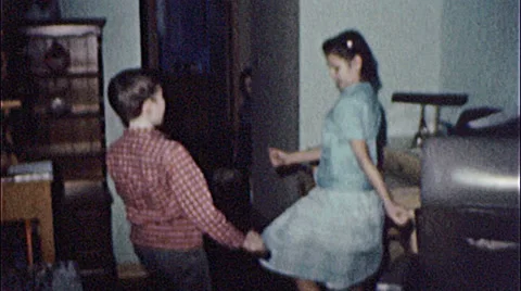 CHILDREN DANCING! Wild Dance Party 1950s Vintage Film Home Movie 7502 Stock Footage