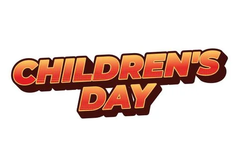 Children day. Text effect in good colors with 3D style Illustrazione stock